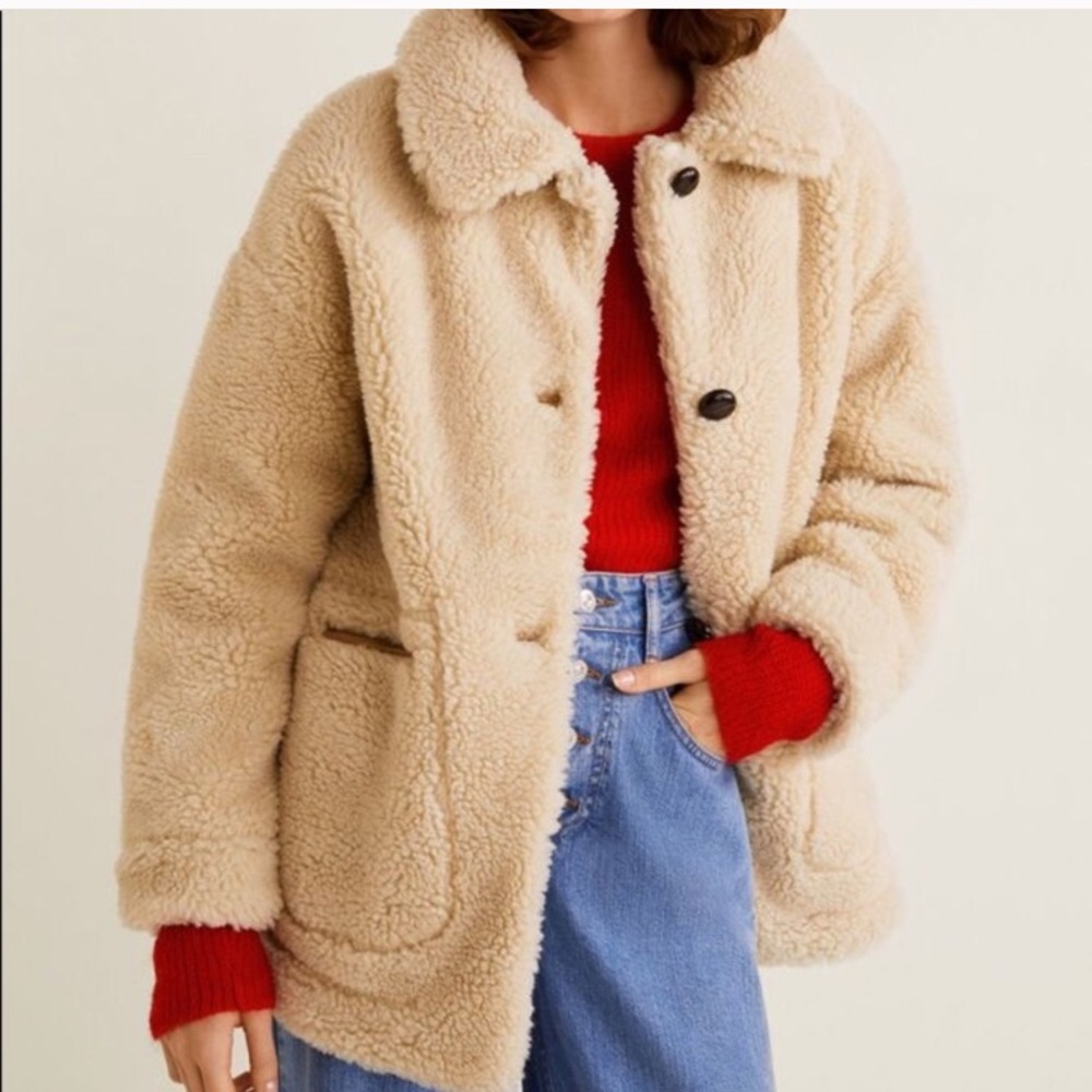 Mango Shearling Teddy Coat